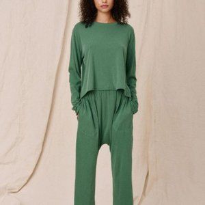 The Great Juniper Green Jersey Crop Pant XS X-Small 0